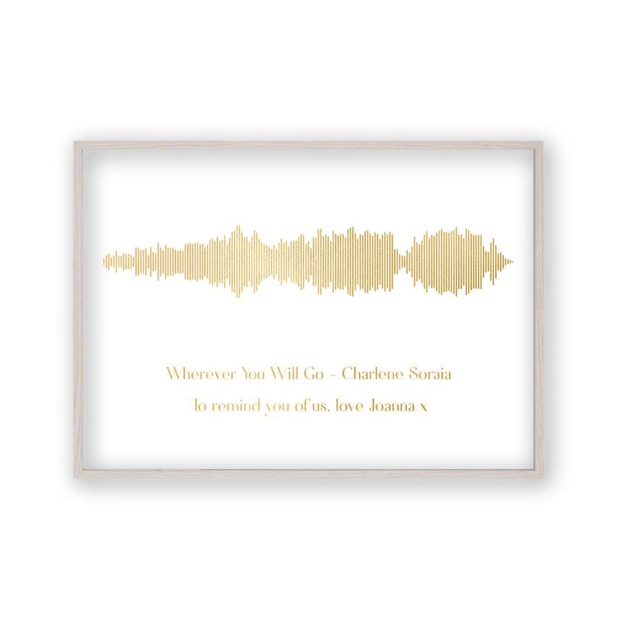 Personalised Gold Foil Favourite Song Sound Wave Print - Blim & Blum