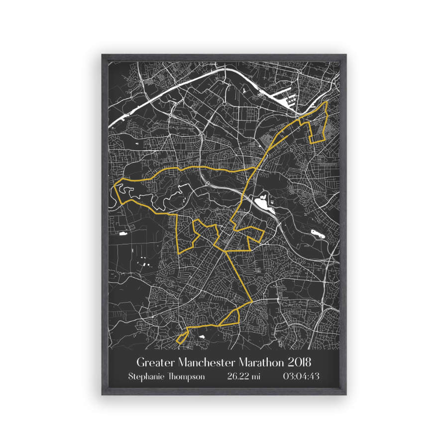 Personalised Greater Manchester Marathon Map Print