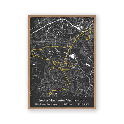 Personalised Greater Manchester Marathon Map Print