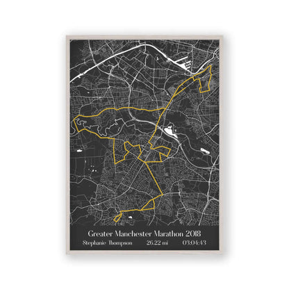 Personalised Greater Manchester Marathon Map Print