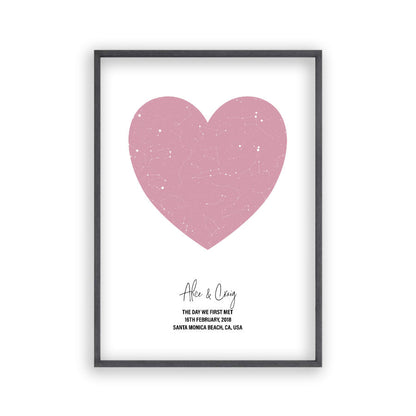 Personalised Heart Star Map Print