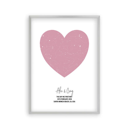 Personalised Heart Star Map Print