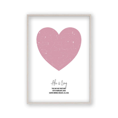 Personalised Heart Star Map Print