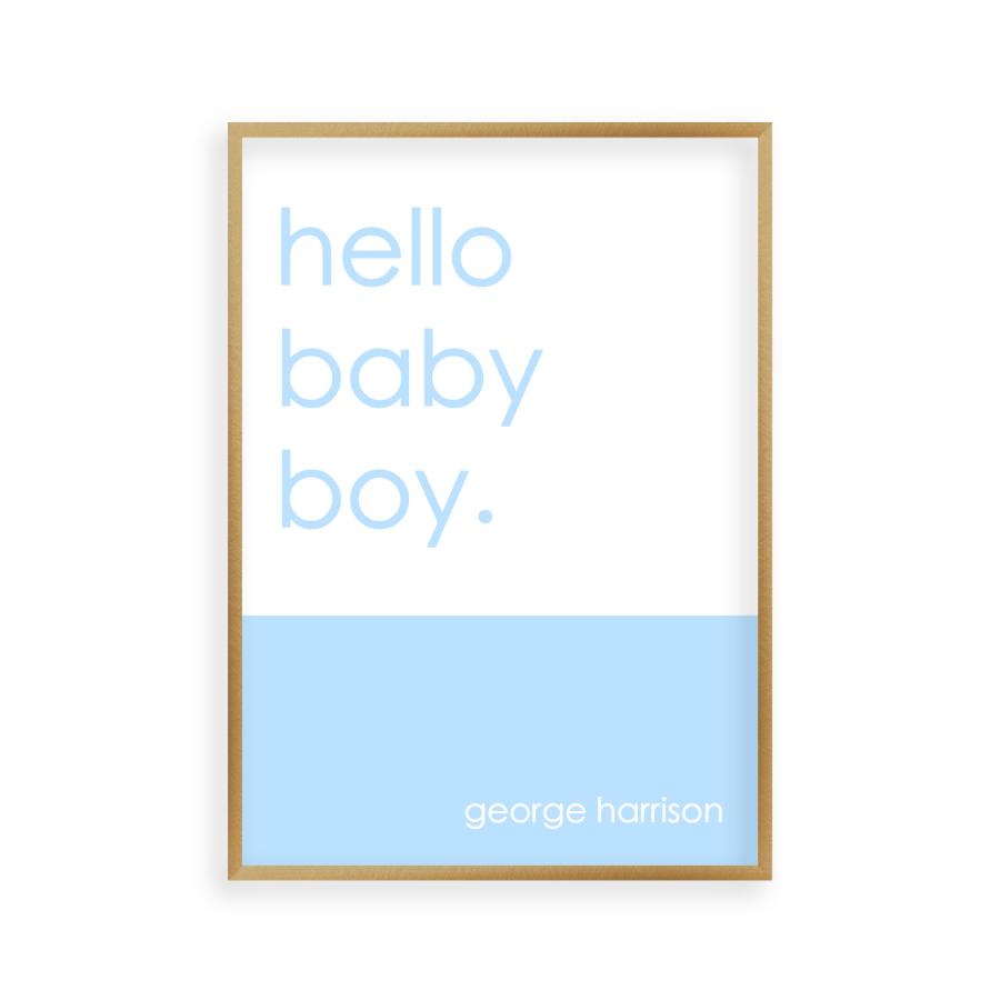 Personalised Hello Baby Boy Print - Blim & Blum
