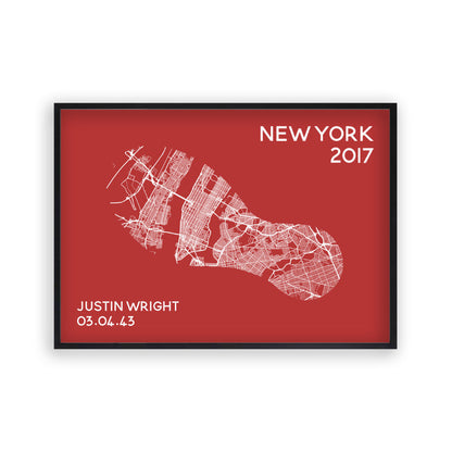 Personalised Marathon Or Running Race Location Map Print