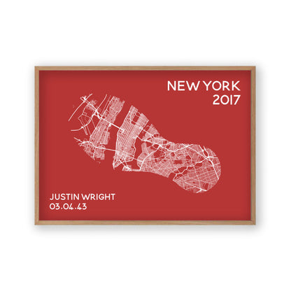 Personalised Marathon Or Running Race Location Map Print
