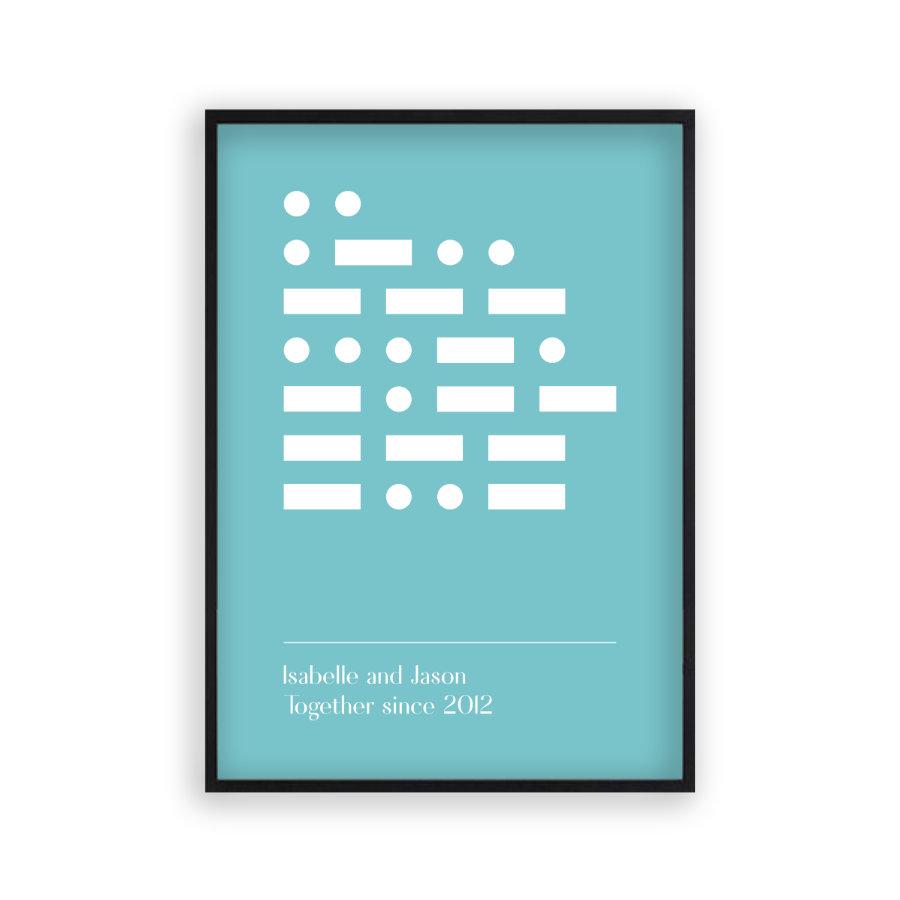 Personalised Morse Code Message Print - Blim & Blum