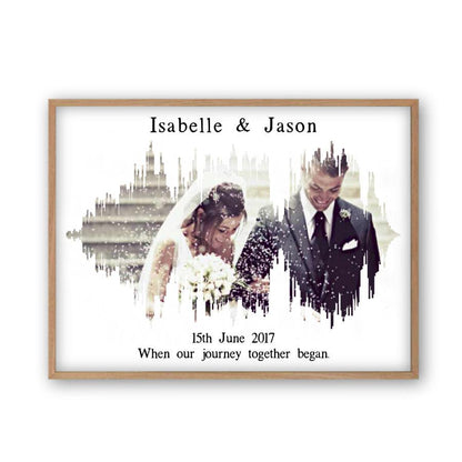 Personalised Photo Sound Wave Wedding Anniversary Print - Blim & Blum