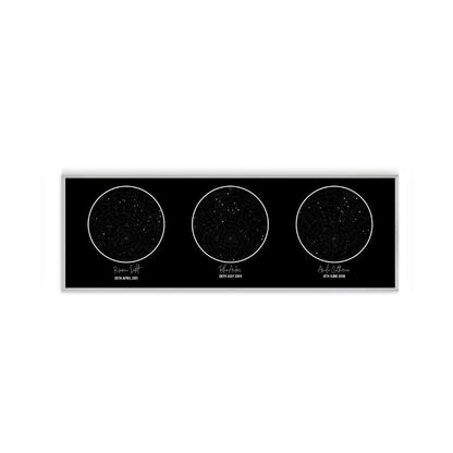 Personalised Trio Of Star Maps Print