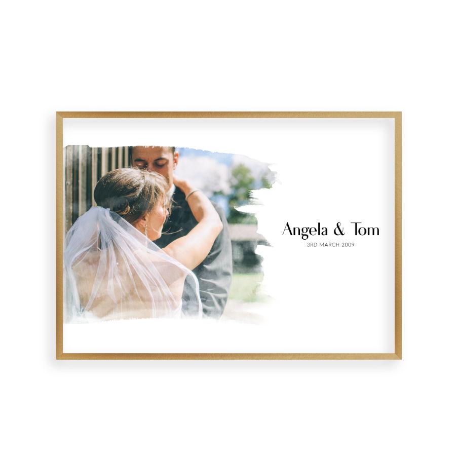 Personalised Watercolour Couple Photo Print - Blim & Blum