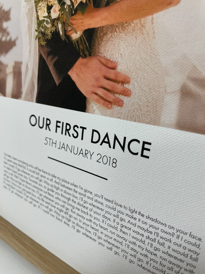 Personalised Song Lyrics And Photo Printed On Cotton