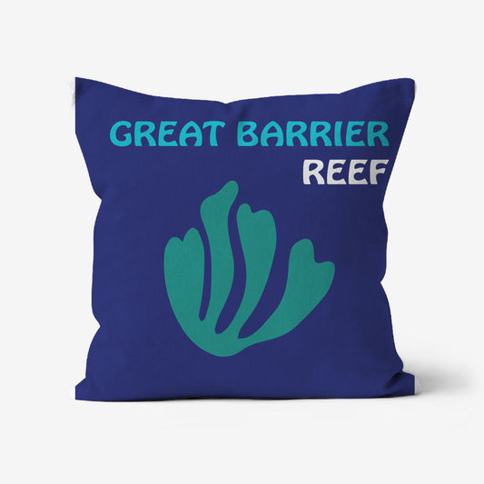 Great Barrier Reef Faux Suede Cushion