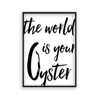 The World Is Your Oyster Print in a matt black frame