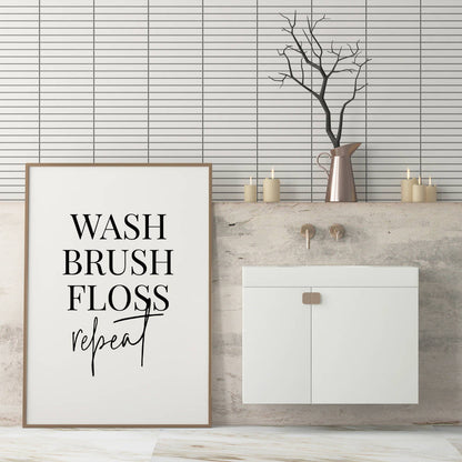 Wash Brush Floss Repeat Print