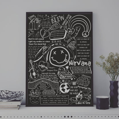 Nirvana Song Lyric Album Print