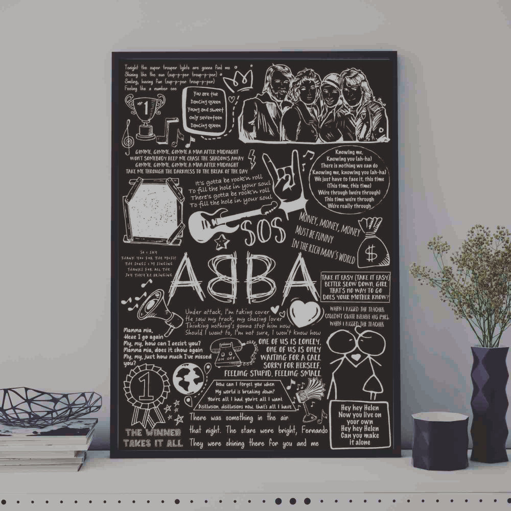 Abba Song Lyric Album Print