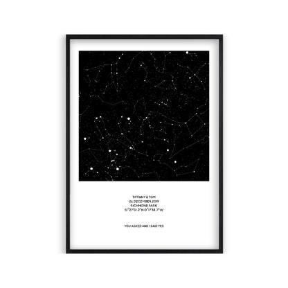 Personalised Night Sky Star Map Print