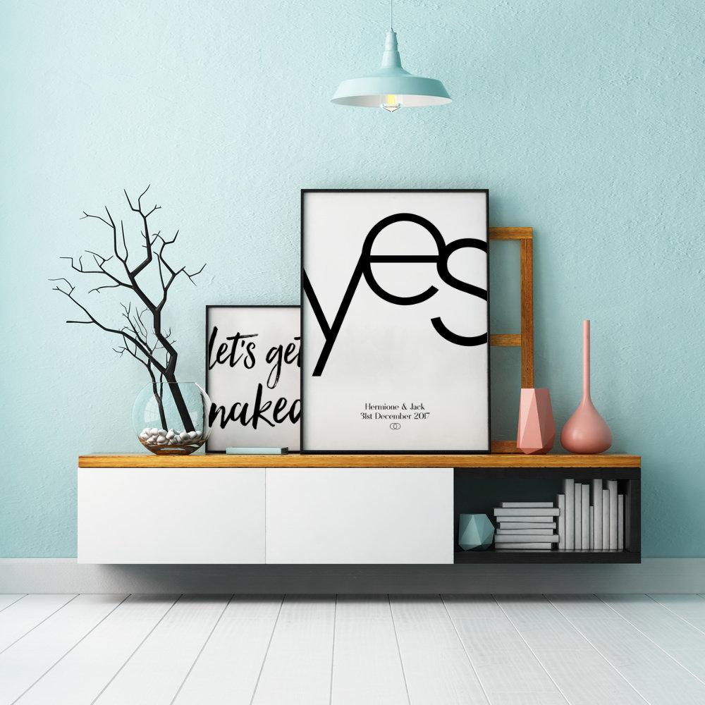 Personalised Yes Engagement Print - Blim & Blum