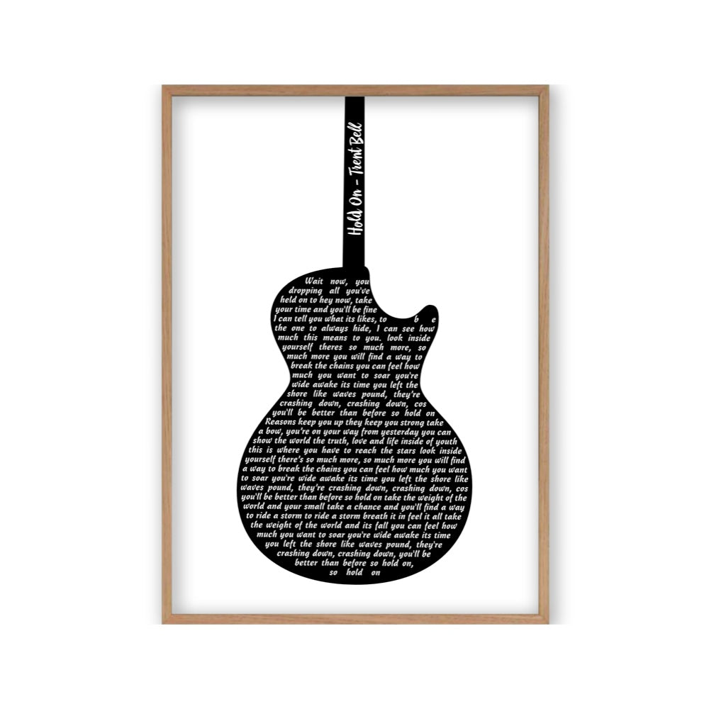 Personalised Guitar Lyrics Print