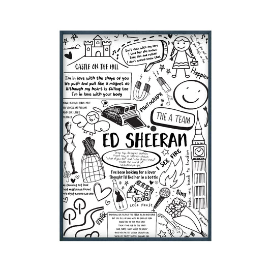Ed Sheeran Song Lyric Album Print