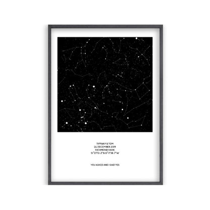 Personalised Night Sky Star Map Print