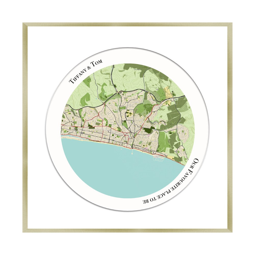 Personalised Circular Map Print