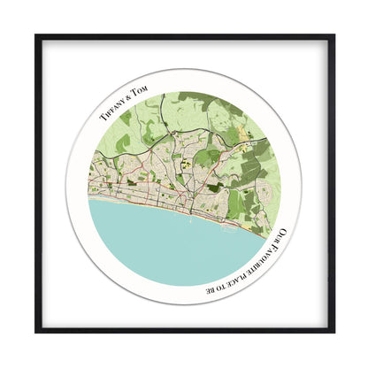 Personalised Circular Map Print