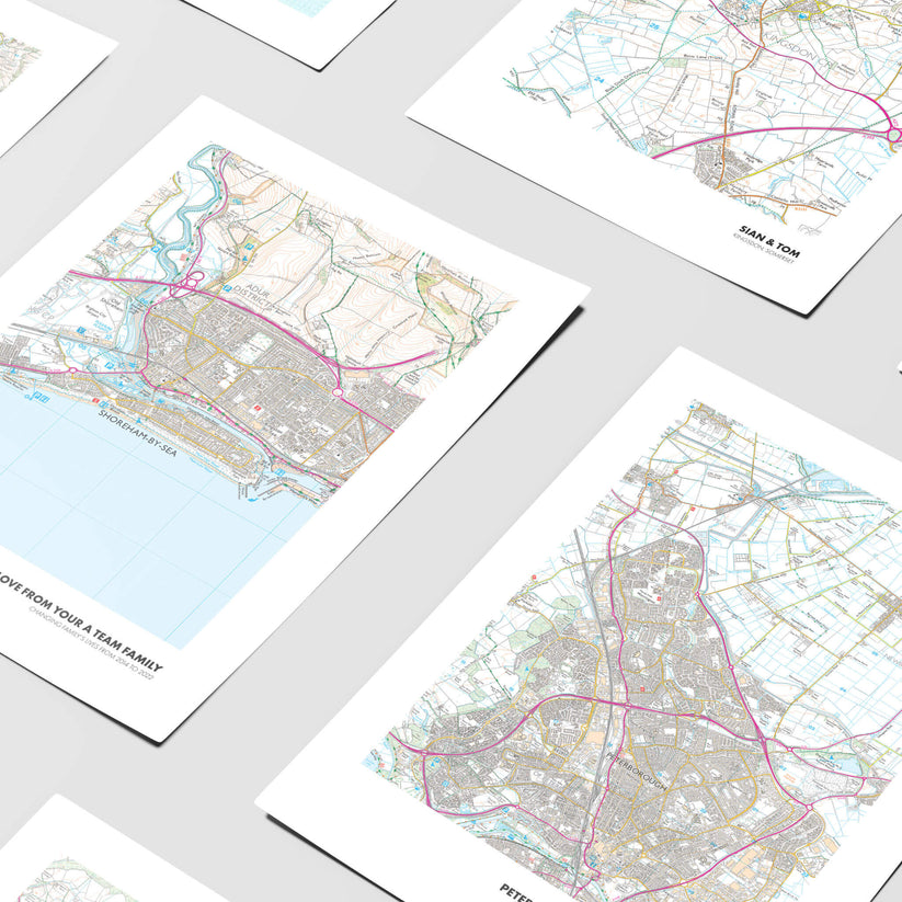 Os Map Paper Personalised OS Map Print | Ordnance Survey Map Poster | Framed Options ...