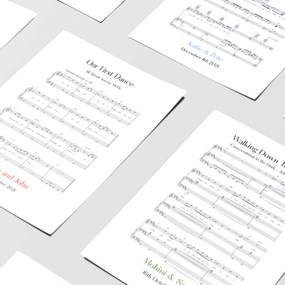 Personalised Song Sheet Music Print